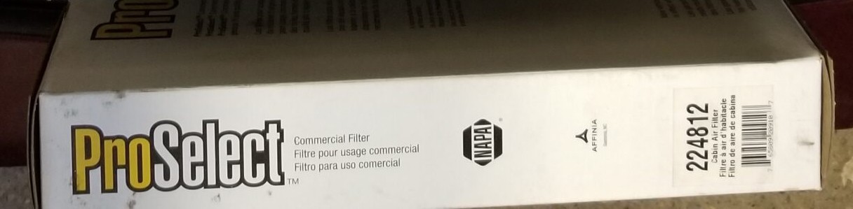 NAPA ProSelect Cabin Air Filter Part# 224812 - NEW