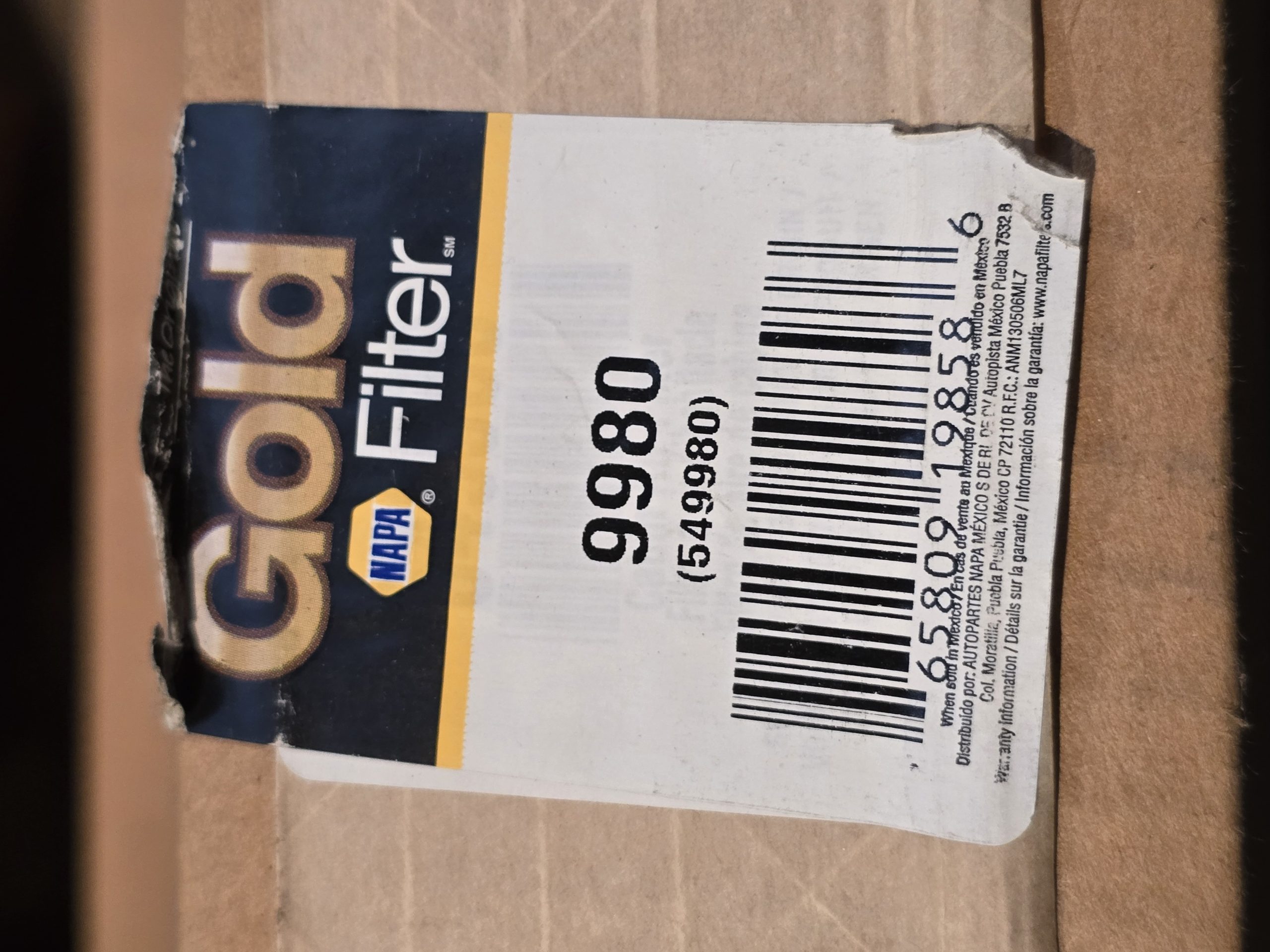 New Genuine Napa 9980 Air Filter