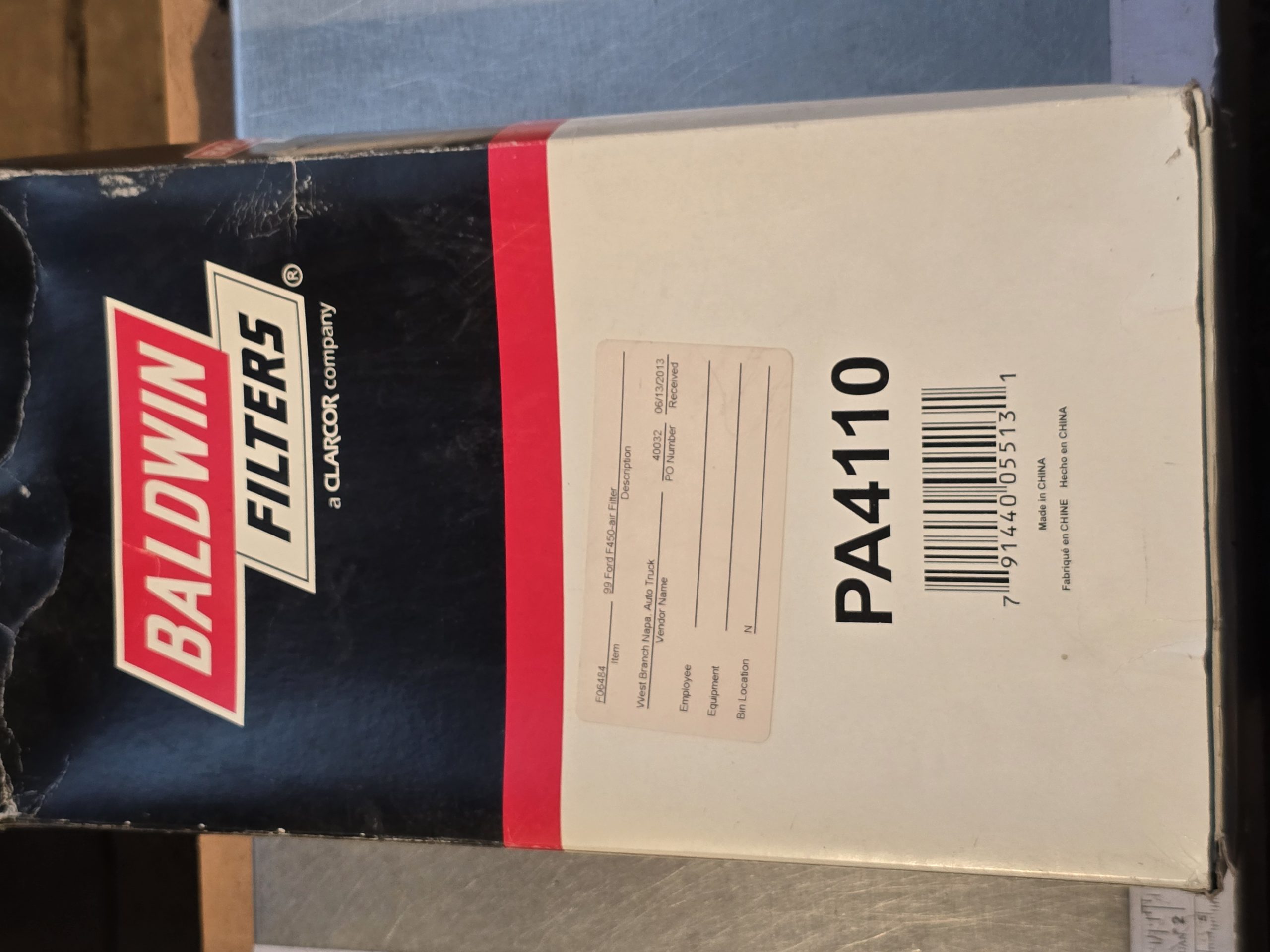 New Baldwin PA4110 Air Filter