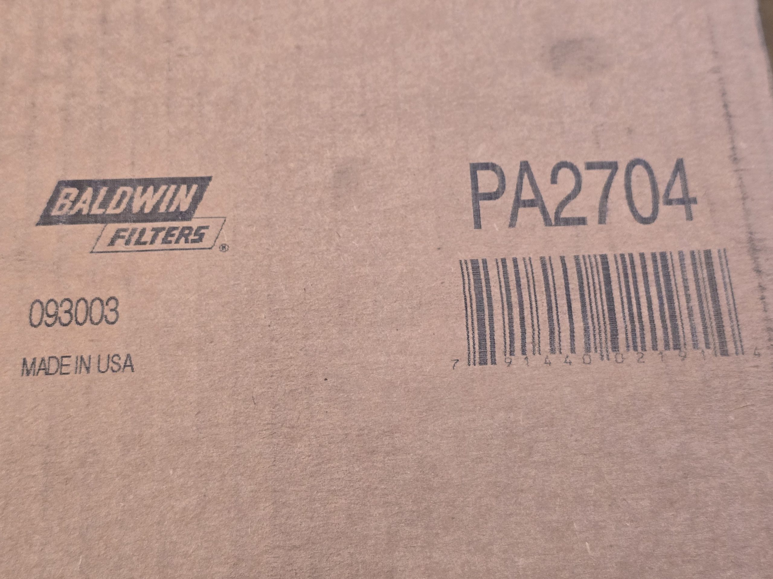 BALDWIN #PA2704 Genuine Air Filter - NEW