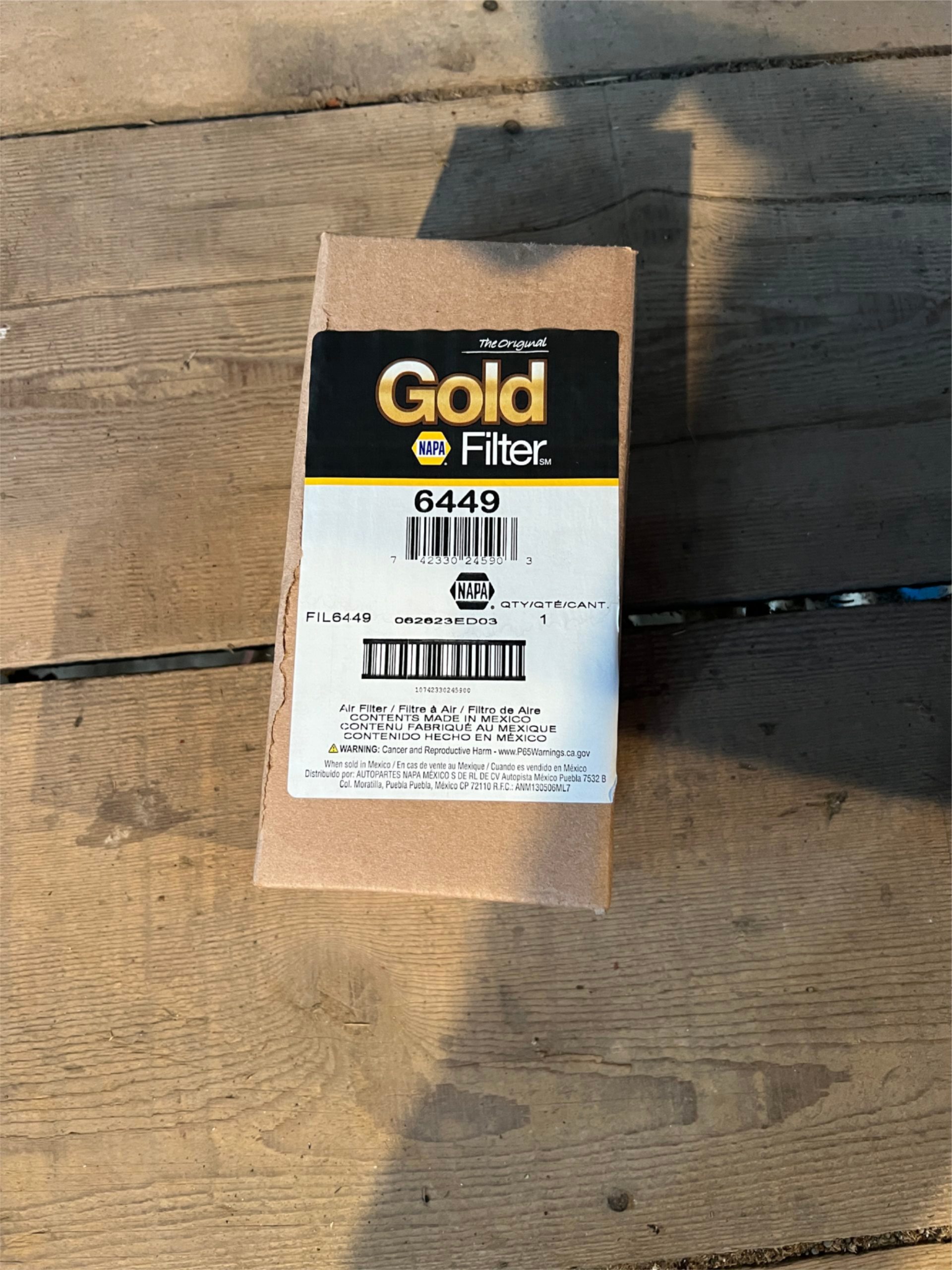 Genuine NAPA Gold #6449 Air Filter