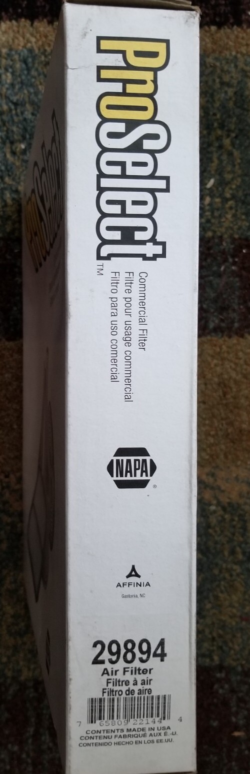 NAPA ProSelect Air Filter Part# 29894 - NEW